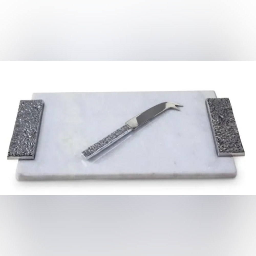 Julia Knight ECLIPSE Marble Cheese tray & Knife Set HANDMADE NIB